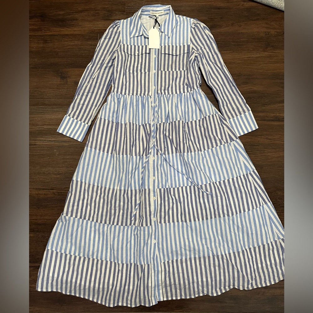 NWT English Factory Women's Stripe Block Maxi Dress size Small